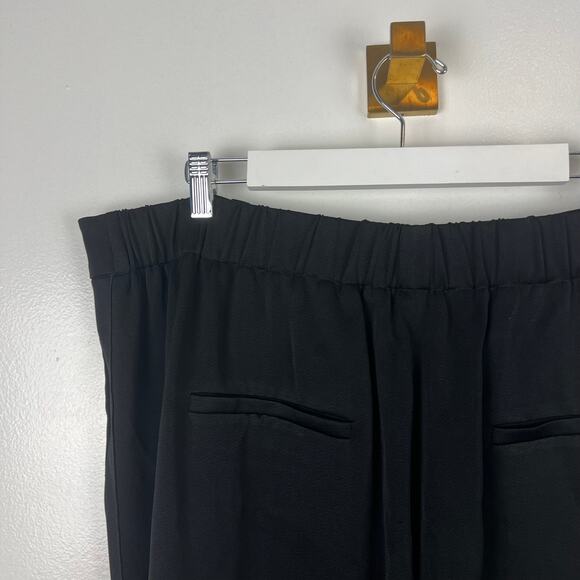 VINCE Black Crepe Wide Leg Pants Pull-On Trousers Pockets Flowy Sz XXL - Picture 10 of 11